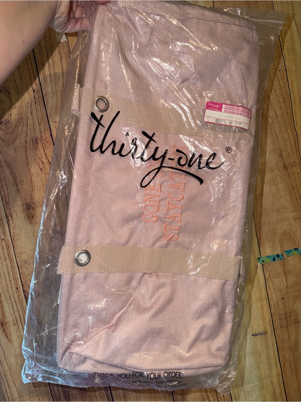 Thirty-one Large Utility Tote - Rose Metallic NWT Personalized